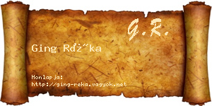 Ging Réka névjegykártya